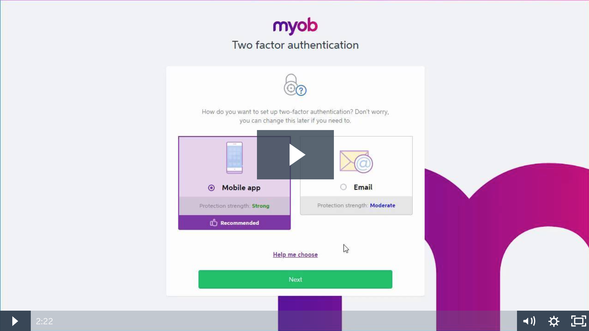 MYOB Advanced 2FA Video