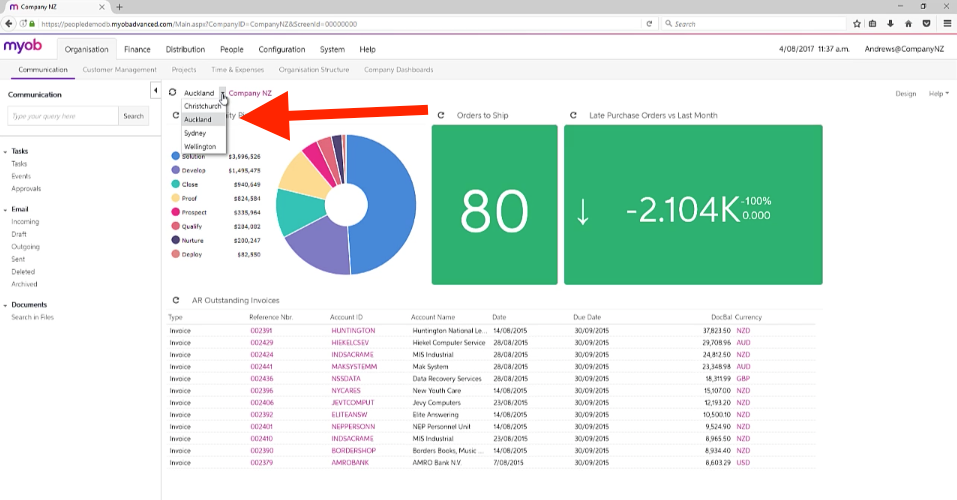 multi-company setup in MYOB Advanced