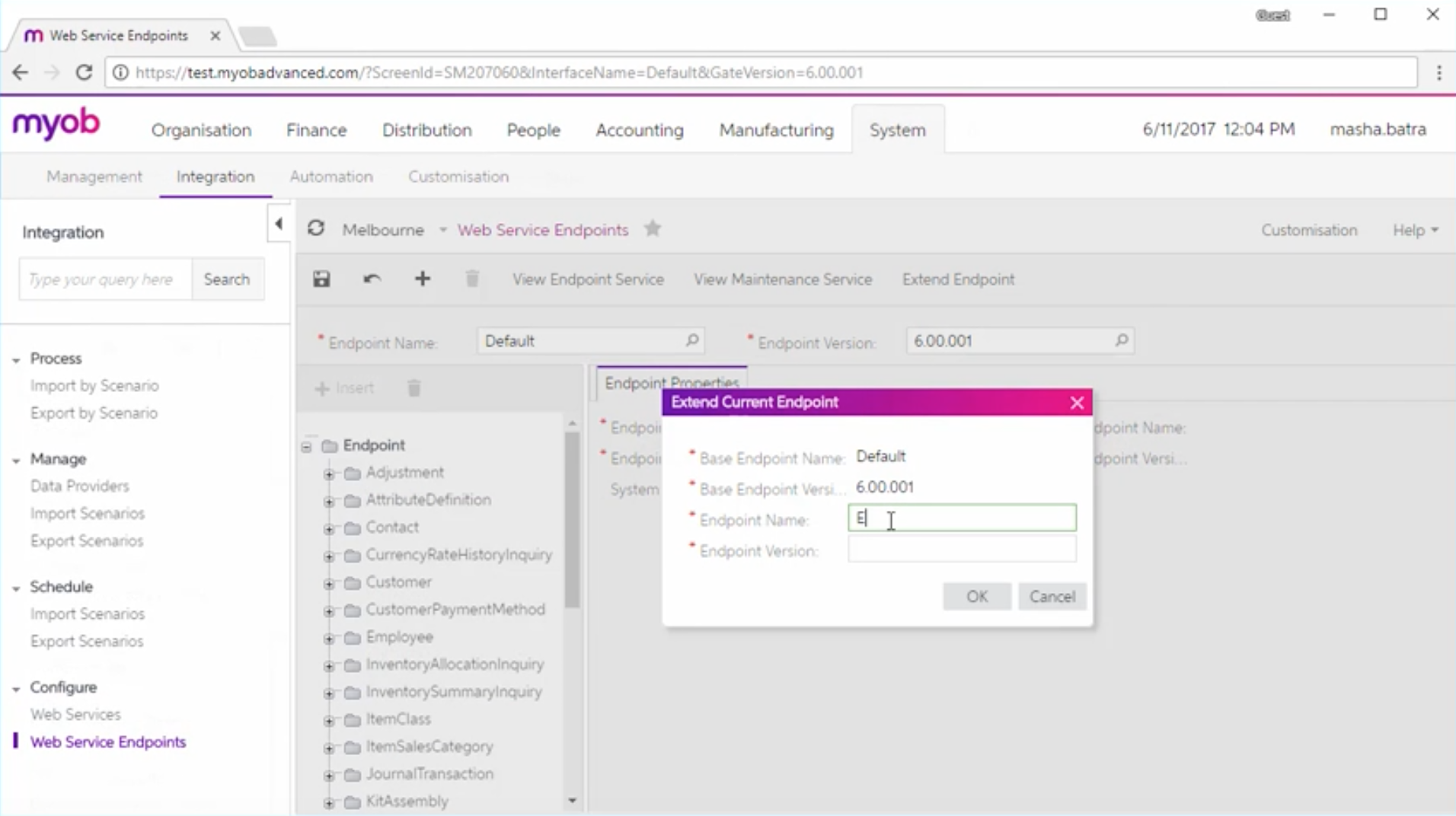 Extending an Existing endpoint within MYOB Acumatica