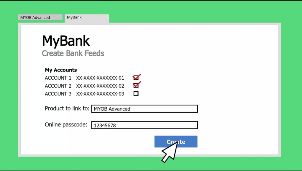 Bank Feeds are then processes by MYOB