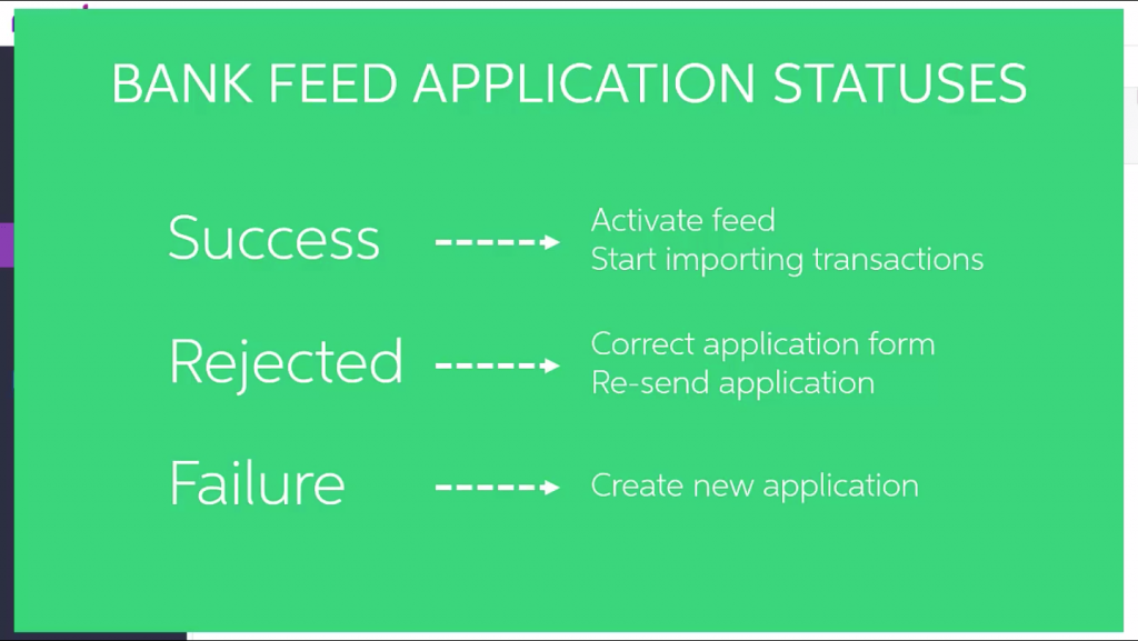 What's the status of my Bank Feeds application within MYOB Advanced?